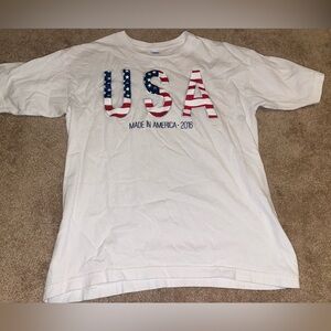 White USA T-Shirt made in america